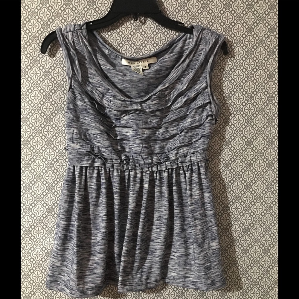 Max Studio cap sleeve ruched tank top